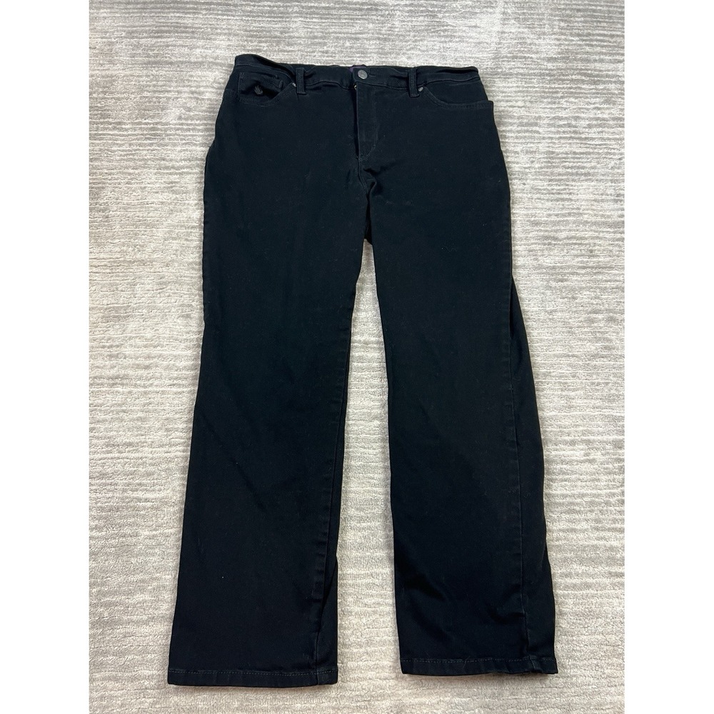Gloria Vanderbilt Jeans Womens 14P Black Amanda Straight Denim Cotton Blend